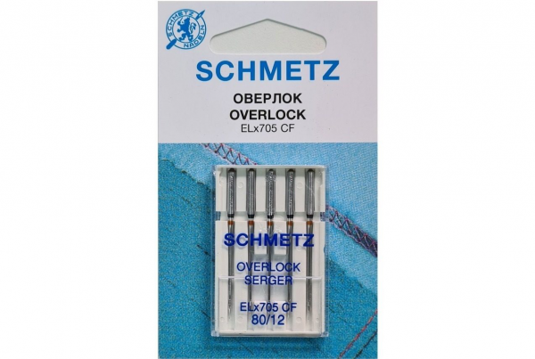 Иглы Schmetz для оверлока ELx705 CF №80, 5 шт в Москве