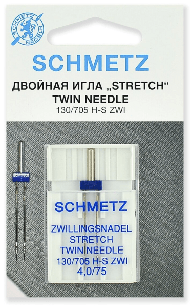 Иглы Schmetz стрейч двойные 130/705 H-S ZWI 4,0/75, 1 шт в Москве